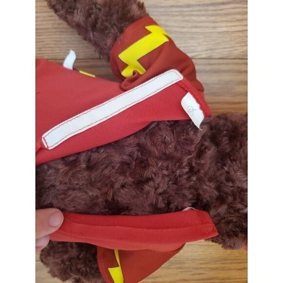 Brown Build-A-Bear Stuffed Animal Plush The Flash Outfit Wired Arms Sound JL - Picture 10 of 13